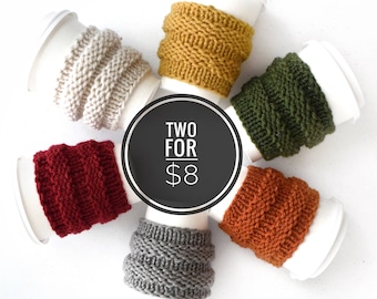 2 for 8 Coffee Cozy Sale ⨯ Tea Cosy Starbucks Fall Accessory Autumn Style ⨯ Coffee Cozy Knit Cup Sleeve ⨯ Knit Coffee Cosie Sleeve Tea Cup