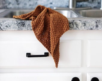 KNITTING PATTERN ⨯ Beginner Knit Pattern, Kitchen Tea Towel ⨯ Easy Knitting Pattern, Dishtowel Eco Tea Towel Decor, Beginner Knitting PDF