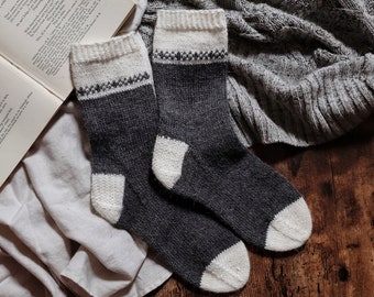 KNITTING PATTERN ⨯ Classic Socks Knitting Pattern, Women Socks Knit Pattern ⨯ Fair Isle Socks Knitting Pattern, Socks Knitting Pattern