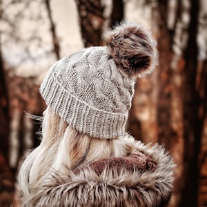 PATRÓN DE TEJIDO ⨯ Patrón de tejido de gorro de cable, Patrón de tejido de gorro de cable ⨯ Patrón de tejido de gorro de cable para mujer, Patrón de tejido fácil