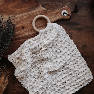 KNITTING PATTERN ⨯ Towel Knitting Pattern, Easy Knitting Pattern ⨯ Beginner Knitting Pattern, Décor Kitchen Towel Easy Knitting Pattern