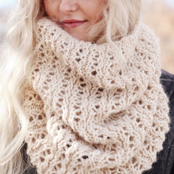 KNITTING PATTERN ⨯ Cowl Scarf Knit Pattern, Cowl Knitting Pattern ⨯ Infinity Scarf Knitting Pattern, Easy Knit Pattern, Cowl Knit Pattern