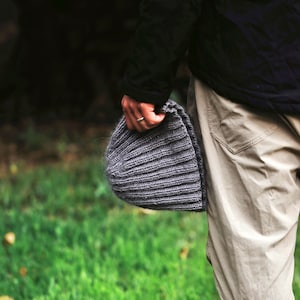 KNITTING PATTERN ⨯ Ribbed Beanie Knit Pattern, Mohair Hat Knit Pattern, Men's Rib Beanie Knitting Pattern ⨯ Knit Beanie Ribbed Winter Hat