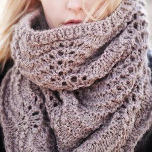 KNITTING PATTERN Lace Knit Cowl Knit Pattern by Darling Jadore Easy ...