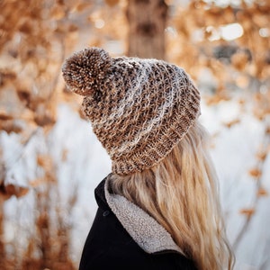 KNITTING PATTERN ⨯ Easy Knit Beanie Knitting Pattern, Easy Hat Knit Pattern ⨯ Pom Beanie Knitting Pattern, Easy Hat Knitting Pattern