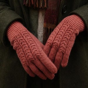 Cable Gloves Knitting Pattern, Fall Knit Gloves Pattern, Full Finger Classic Women Gloves, Womens Winter Gloves Knit Pattern, With Videos