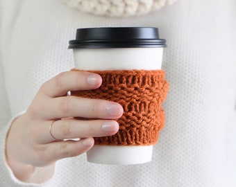 PATRÓN DE TEJIDO ⨯ Patrón de tejido para funda de café, Patrón de tejido para principiantes ⨯ Patrón de tejido fácil, Patrón de tejido para funda de té, Patrón de tejido fácil