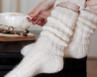 Patrón para tejer calcetines cómodos, calcetines clásicos acanalados para mujer, patrón de tejido de arriba hacia abajo ⨯ Patrón de tejido fácil, patrón de tejido fácil para calcetines