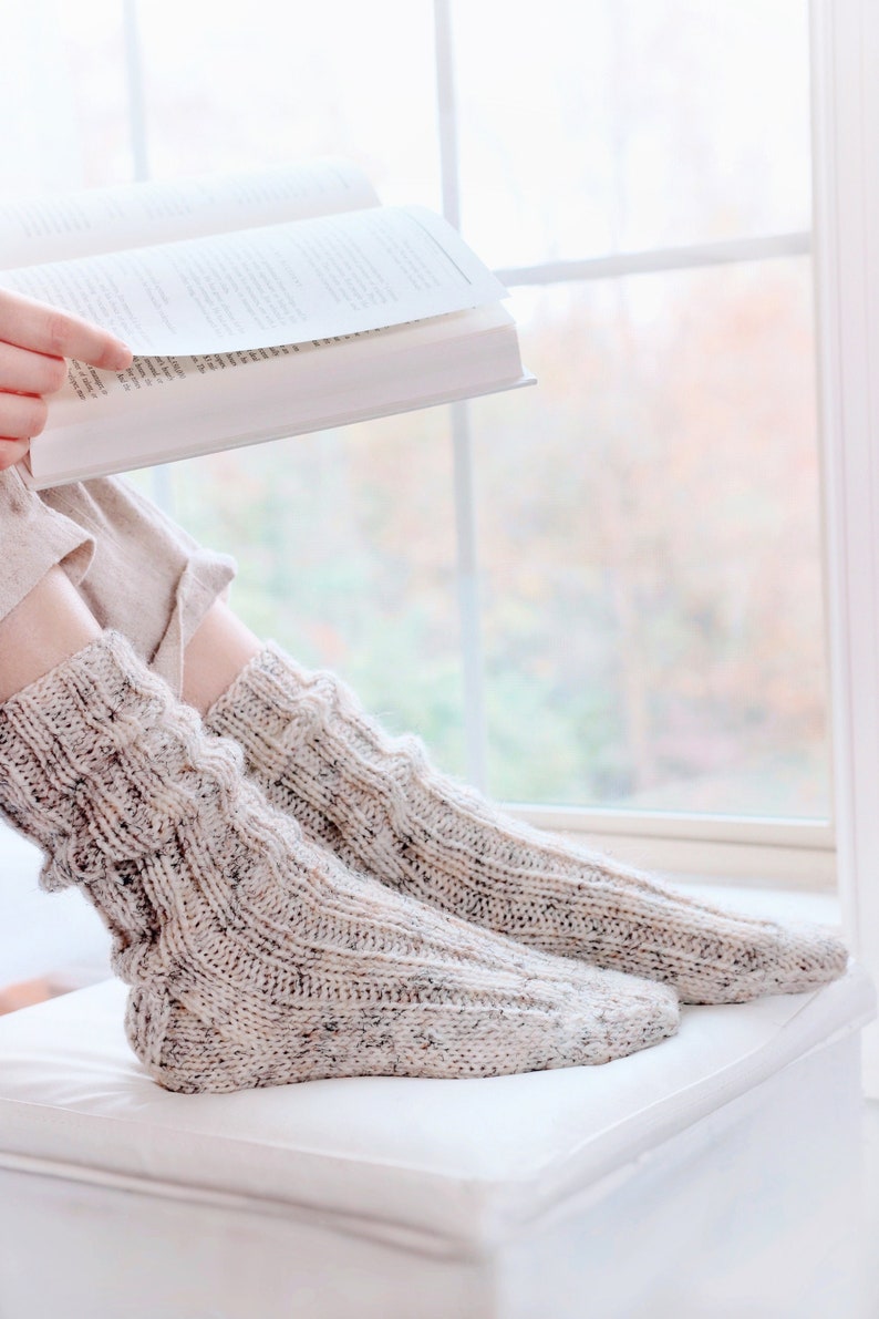 KNITTING PATTERN Ribbed Socks Knit Pattern Cozy Knit Socks Pattern, Easy Socks Knitting Pattern Classic Rib Socks Knit Pattern image 2