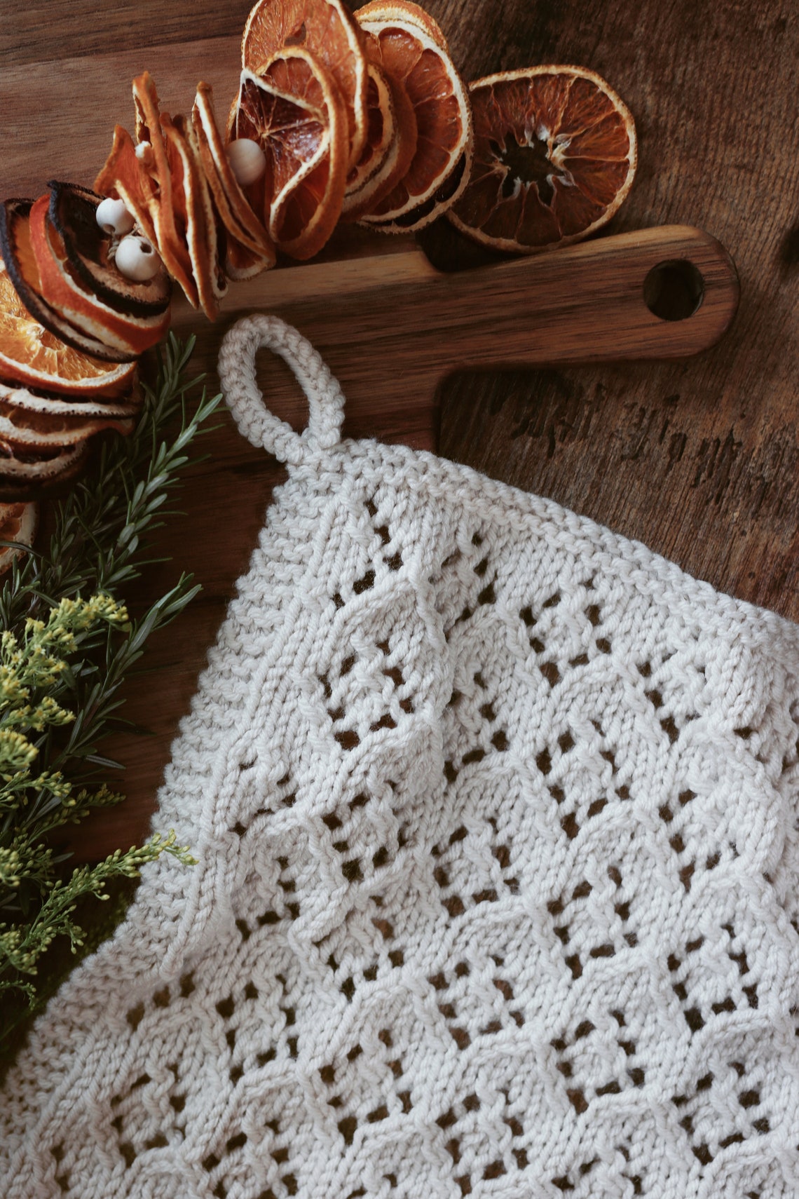 KNITTING PATTERN Lace Knit Tea Towel Kitchen Decor Hand Etsy