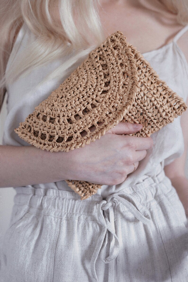 CROCHET PATTERN Clutch Crochet Pattern Raffia Clutch Purse Etsy Canada