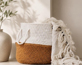 Crochet Belly Basket Pattern, Crochet Home Storage Basket Plant Holder, Crochet Nursery Toys Basket, Midcentury Modern Basket, Videos