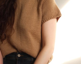 KNITTING PATTERN ⨯ Tee Shirt Knitting Pattern, Easy Sweater Knit Pattern ⨯ T-Shirt Knitting Pattern, Sweater Shirt Knitting Pattern