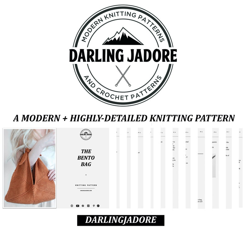 KNITTING PATTERN Bento Bag Knitting Pattern, Purse Bag Knit Pattern Knit Purse Pattern, Knit Tote Bag Pattern Tote Bag Knit Pattern image 8