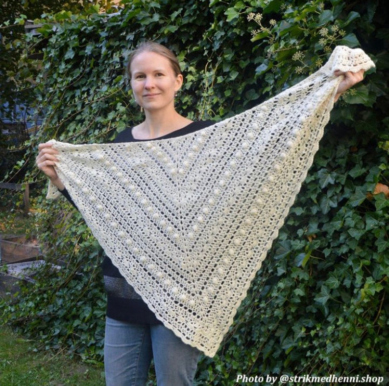 CROCHET PATTERN Lace Shawl Crochet Pattern, Triangle Scarf Crochet Pattern Crochet Triangle Wrap Scarf, Triangle Scarf Crochet Pattern image 8