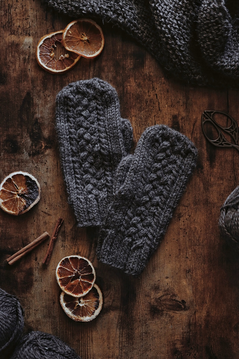 KNITTING PATTERN Cable Knit Mittens Knitting Pattern Cable Mittens Knit Pattern, Womens Mittens Fall Fashion Knitting Pattern PDF image 5