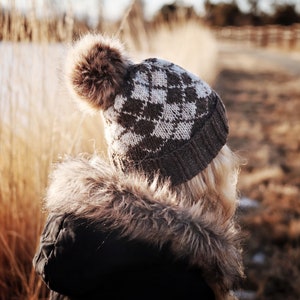 KNITTING PATTERN Argyle Beanie Knitting Pattern, Beanie Knit Pattern His & Hers Beanie Knit Pattern, Fair Isle Hat Knit Beanie Pattern image 3