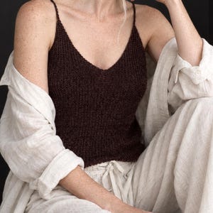 Easy Camisole Knitting Pattern, Beginner Tank Top Knit Pattern, V-Neck Camisole, Easy Singlet Summer Top, Women's Top, Video Tutorials