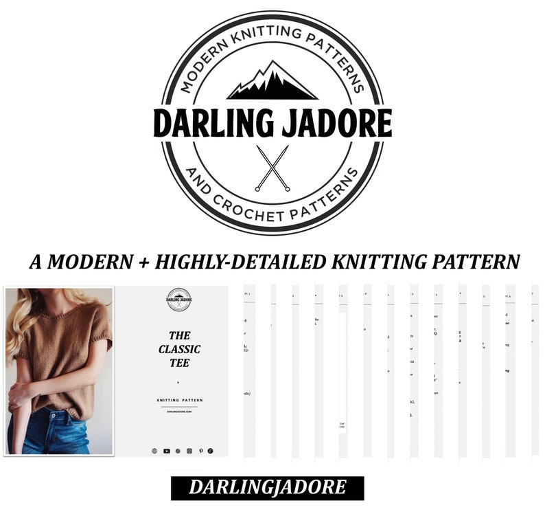 KNITTING PATTERN Tee Shirt Knitting Pattern, Easy Sweater Knit Pattern T-Shirt Knitting Pattern, Sweater Shirt Knitting Pattern image 9