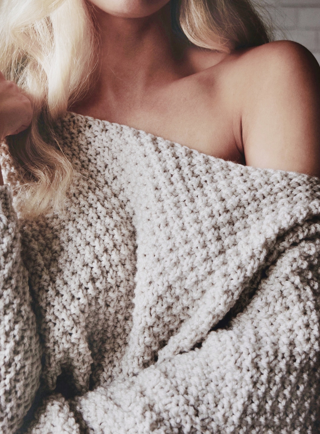 【YILON MADE】Twinkle offshoulder knit KNITTING PATTERN ⨯ off Shoulder Sweater, Chunky Knit