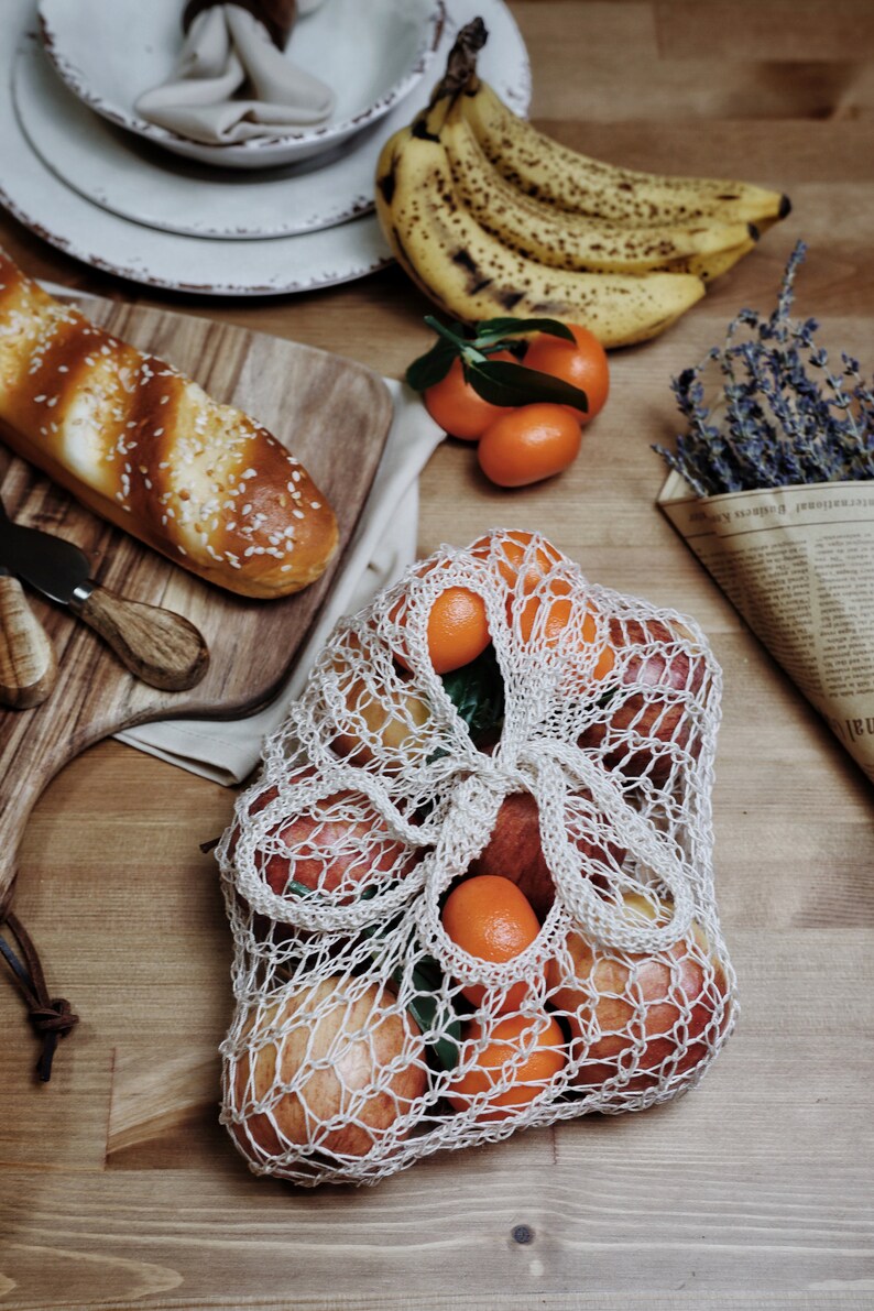 KNITTING PATTERN Net Produce Bag Knit Pattern Mesh Market Etsy