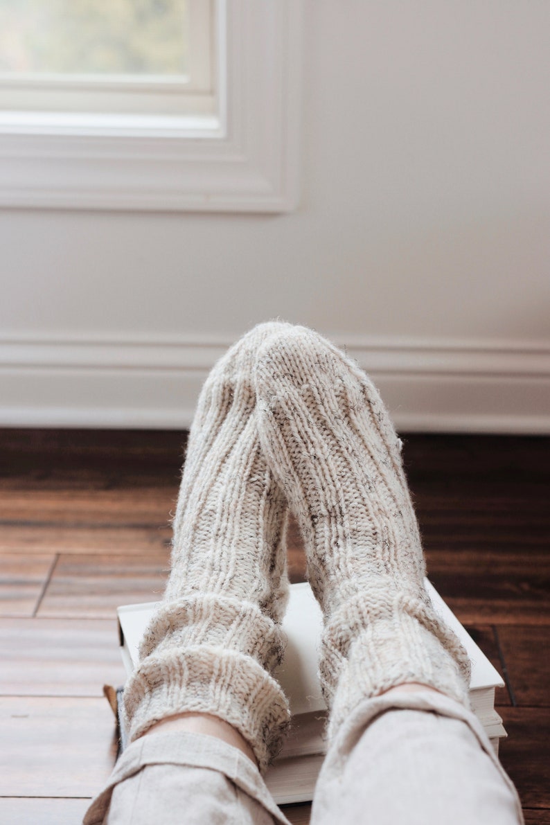 Easy Rib Socks Knitting Pattern, Beginner Knit Socks Pattern, Worsted Weight Socks Knitting Pattern , Easy Women Socks Knit Pattern, Videos image 8