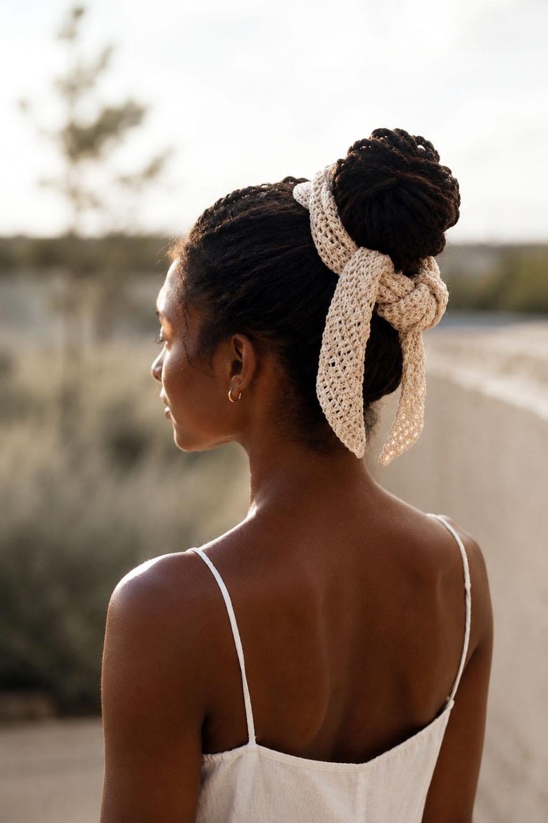 crochet small scarf pattern by darling jadore. little crochet neck scarf. petite neck scarf neck tie crochet pattern. easy crochet scarf pattern. tiny crochet scarf pattern.