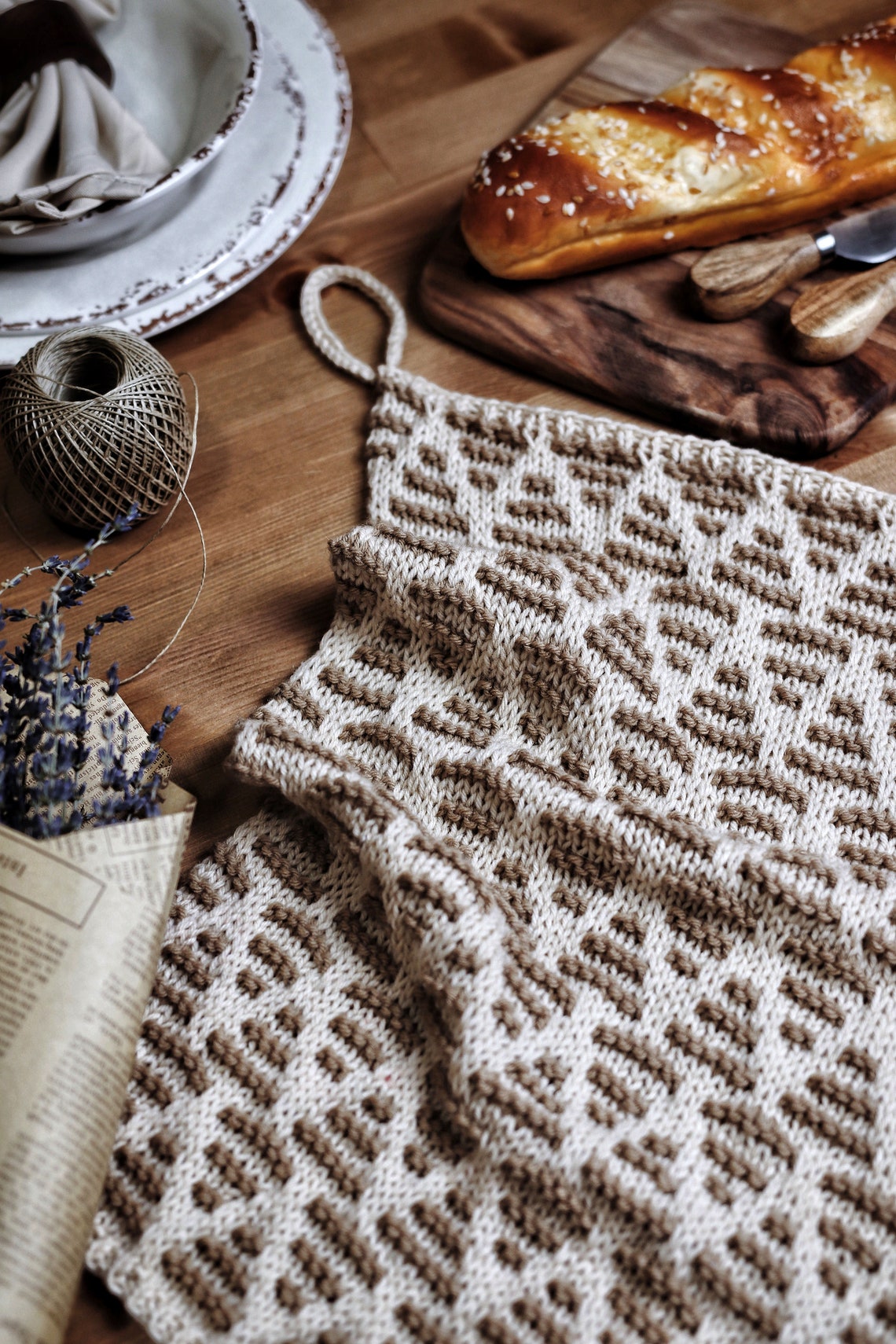 KNITTING PATTERN Tea Towel Knitting Pattern Easy Knitting Etsy