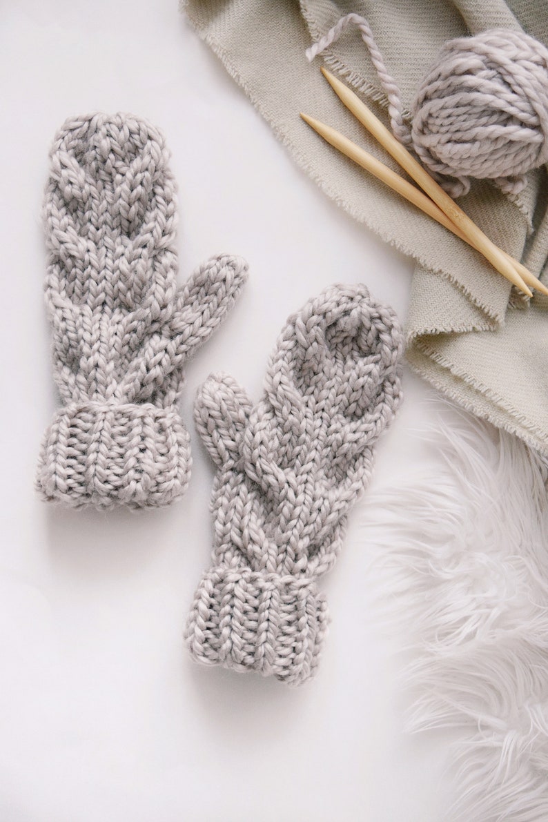 KNITTING PATTERN Cable Mittens Knitting Pattern Chunky Knit Etsy