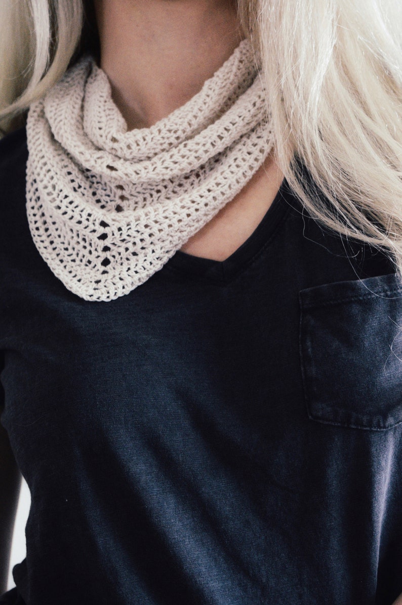 crochet small scarf pattern by darling jadore. little crochet neck scarf. petite neck scarf neck tie crochet pattern. easy crochet scarf pattern. tiny crochet scarf pattern.