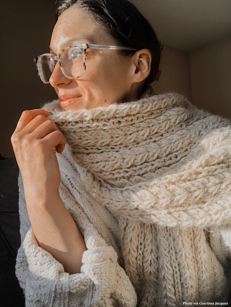 KNITTING PATTERN Scarf Knitting Pattern Warm Wrap Scarf Etsy Canada