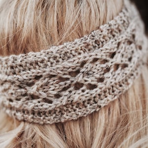 KNITTING PATTERN Lace Headband Earwarmer Knitting Pattern Ear Warmer Knit Pattern, Lace Headband Knit Pattern Easy Knit Pattern image 2