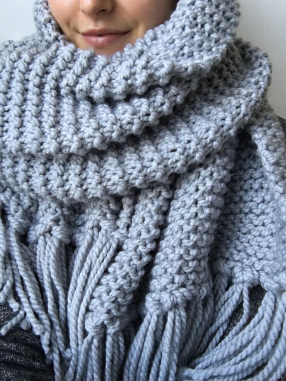 KNITTING PATTERN Blanket Scarf Shawl Knit Pattern Chunky Etsy