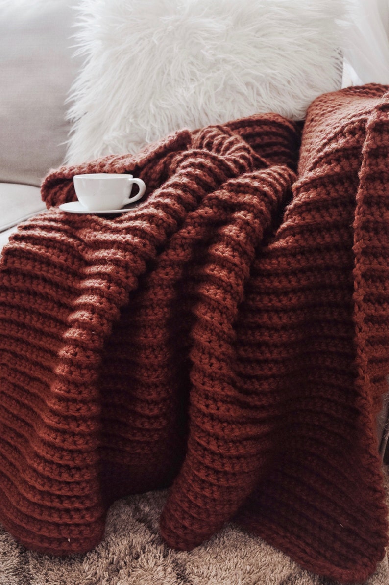 CROCHET PATTERN Chunky Crochet Blanket Throw Easy Crochet image 0