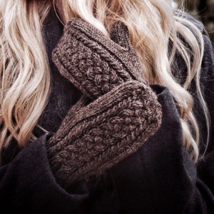 Knitting Pattern Cable Fingerless Gloves or Mitts Instant Download