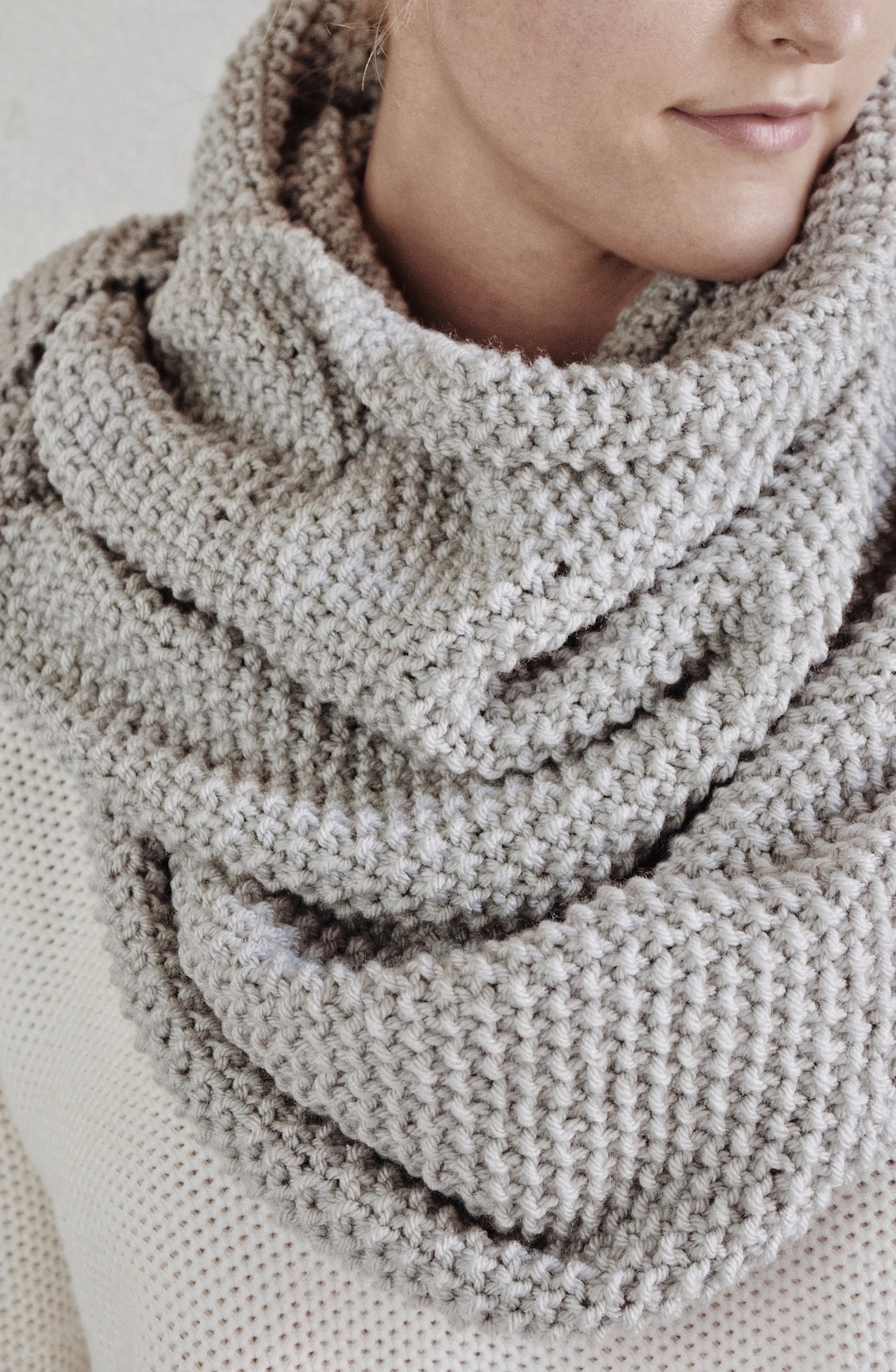 KNITTING PATTERN Infinity Scarf Knit Pattern Beginner Etsy