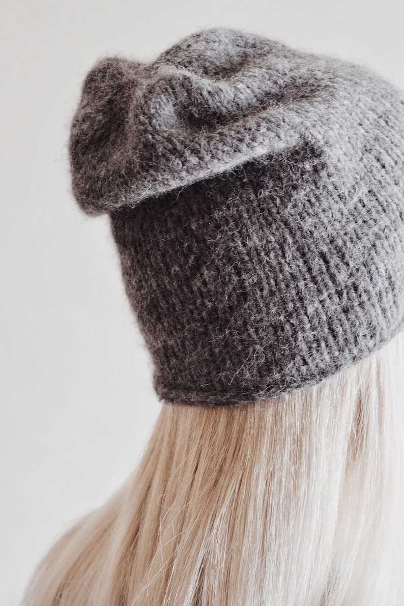 Knitted Caps Pattern Classic Beanie Knitting Pattern, Easy Slouchy Knit Hat Pattern ...