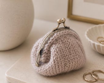 Coin Purse Knitting Pattern, Vintage Small Purse Knit Pattern, Kiss Lock Change Purse, Knit Clutch Bag Pattern, Mini Wallet Pouch, Videos