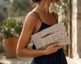 Crochet Tote Clutch Pattern, Beginner Crochet Purse, Easy Crochet Purse Pattern, Crochet Purse Handbag with Video Tutorials