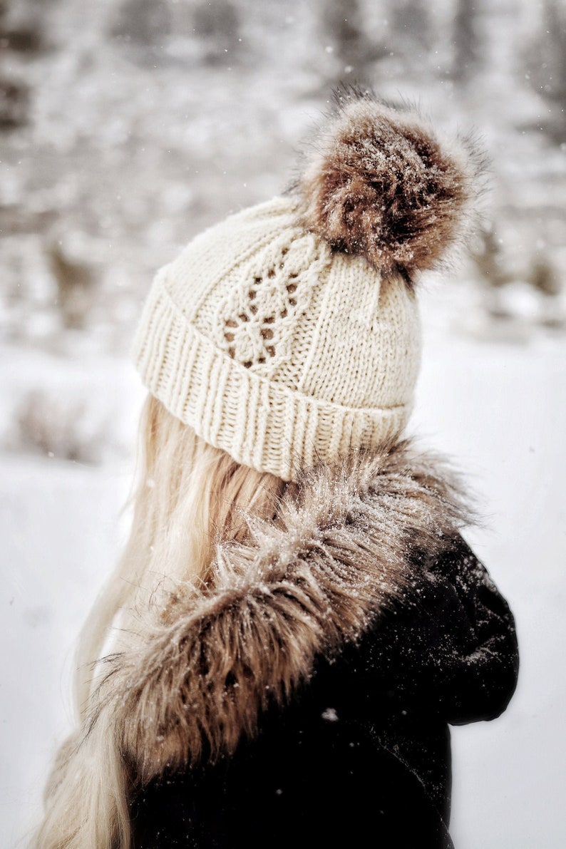 KNITTING PATTERN Lace Beanie Knit Pattern Winter Toque Lace Etsy