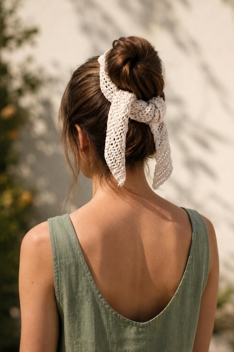 crochet small scarf pattern by darling jadore. little crochet neck scarf. petite neck scarf neck tie crochet pattern. easy crochet scarf pattern. tiny crochet scarf pattern.