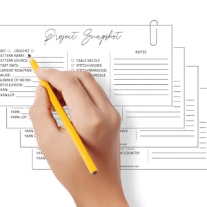 KNITTING HELP ⨯ Knit & Crochet Organizing Template, "The Project Snapshot" ⨯ Knitting Pattern Notes Template, Crochet Pattern Notes Template