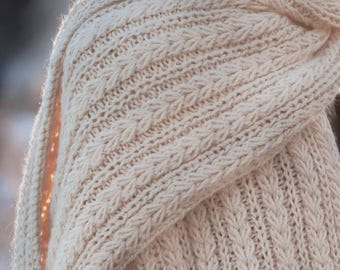 Scarf Knitting Pattern, Easy Oversize Scarf Knit Pattern, Warm Wrap Scarf Knit Pattern, Chunky Scarf Knitting Pattern, with Video Tutorials