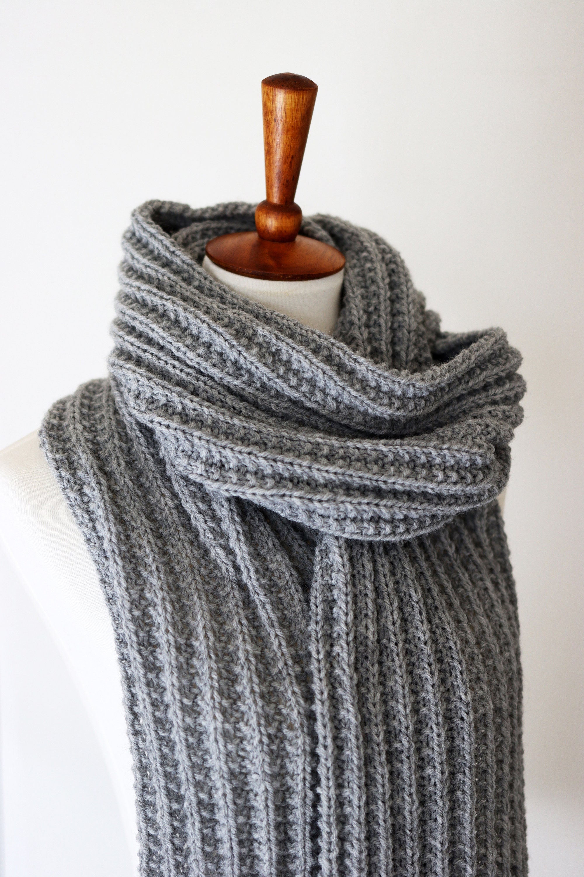 KNITTING PATTERN Men's Scarf Knitting Pattern Classic Etsy