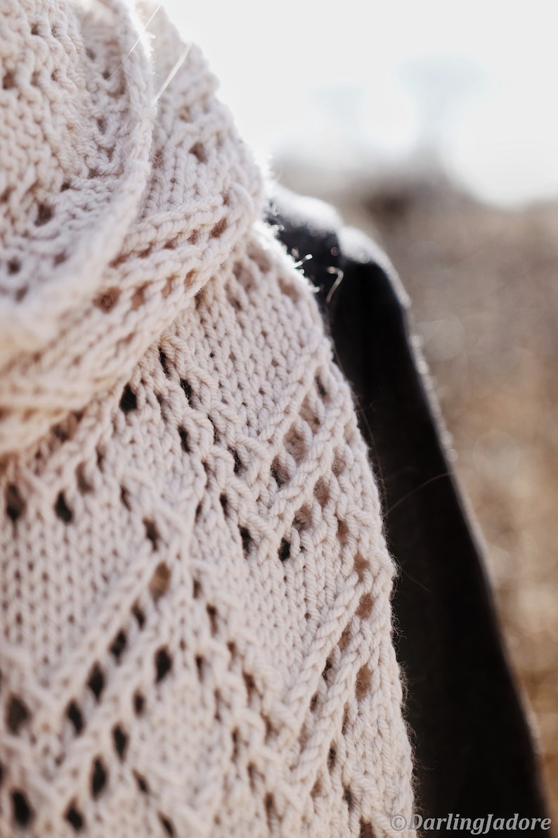 KNITTING PATTERN Lacy Knit Scarf Long Fashion Scarf Easy Etsy