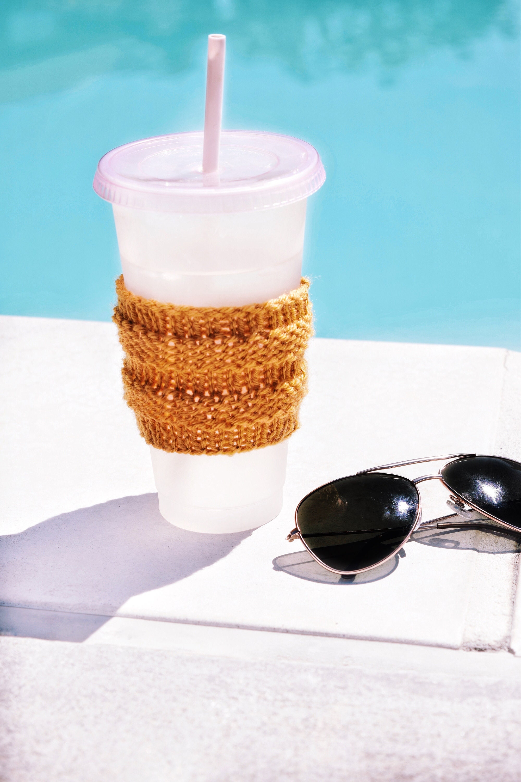 KNITTING PATTERN ⨯ Coffee Cozy Knitting Pattern Beginner Knit Pattern
