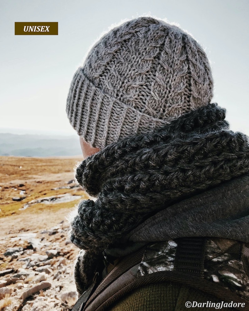 KNITTING PATTERN Cable Knit Beanie Slouchy Hat Cable Knit | Etsy