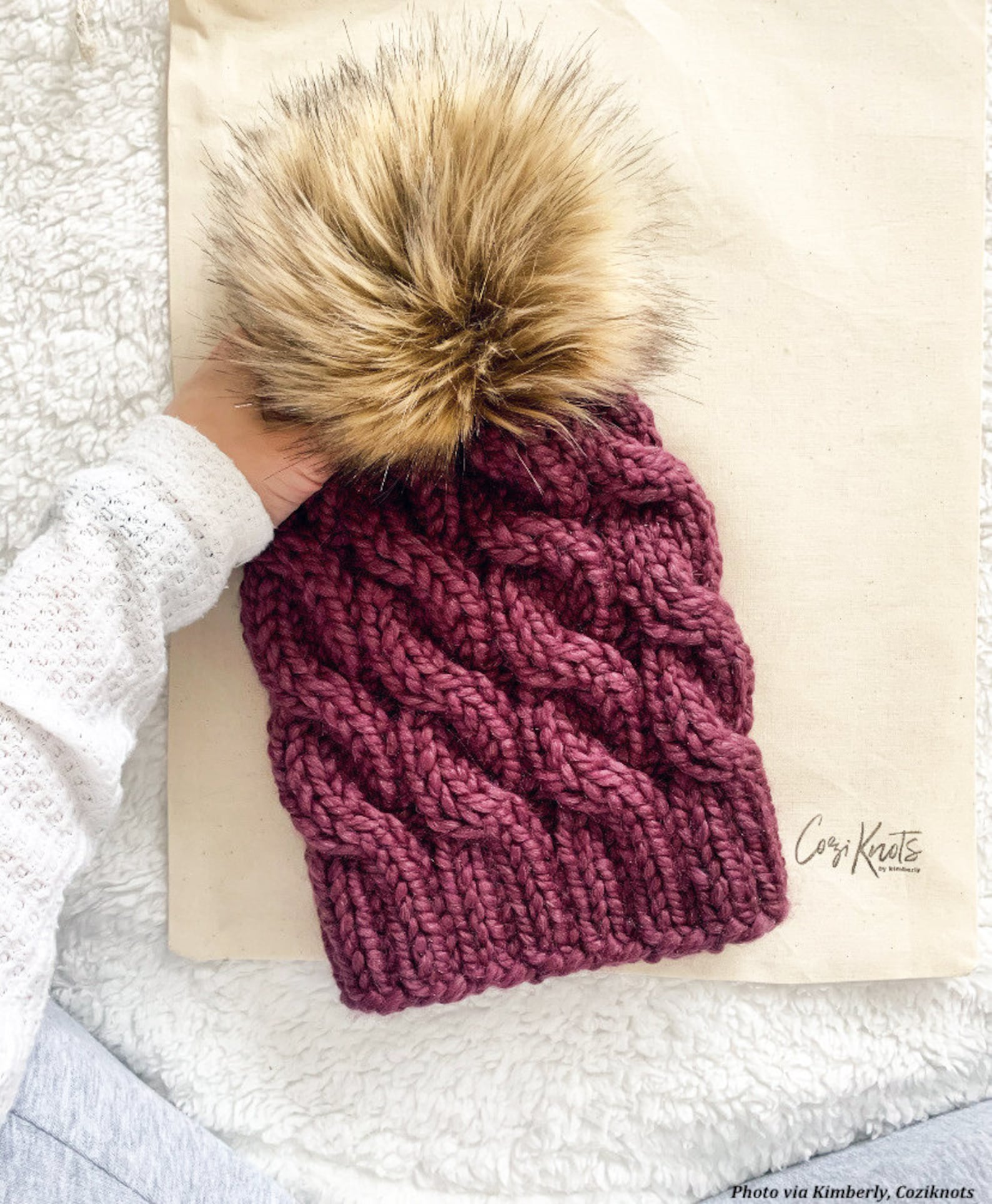 KNITTING PATTERN Cable Knit Beanie Knitting Pattern Chunky Etsy