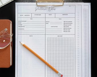 Notas para Elaboração de Moldes de Tricô e Crochê - Auxílio para Tricoteiros e Crochês, Modelo de Notas para Moldes, Download Digital do Molde, Download Instantâneo