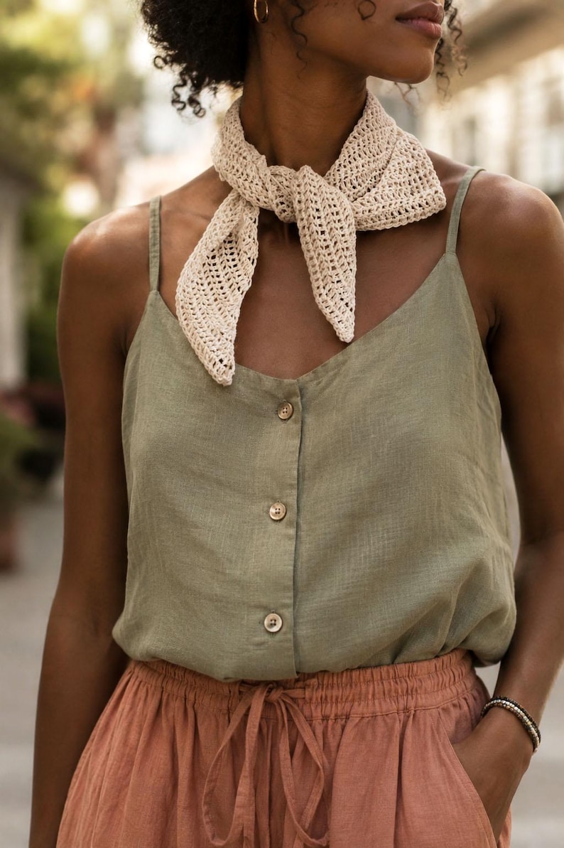 crochet small scarf pattern by darling jadore. little crochet neck scarf. petite neck scarf neck tie crochet pattern. easy crochet scarf pattern. tiny crochet scarf pattern.